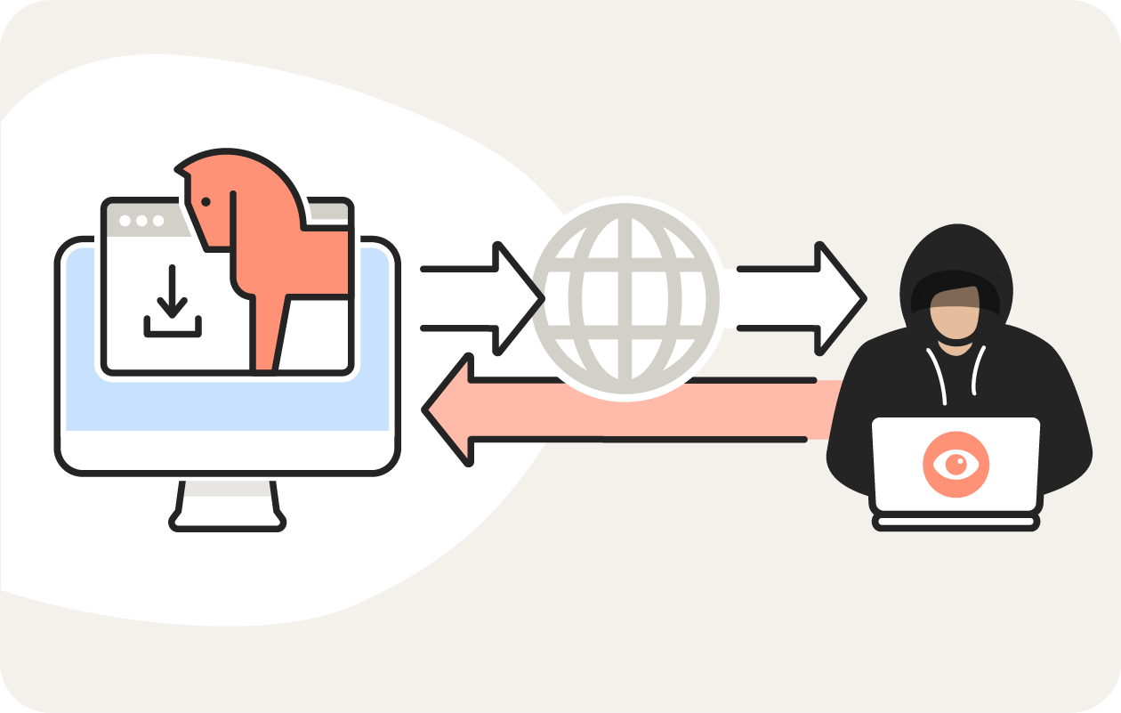 Illustration of RAT software used by hackers to gain unauthorised access to other people's devices.